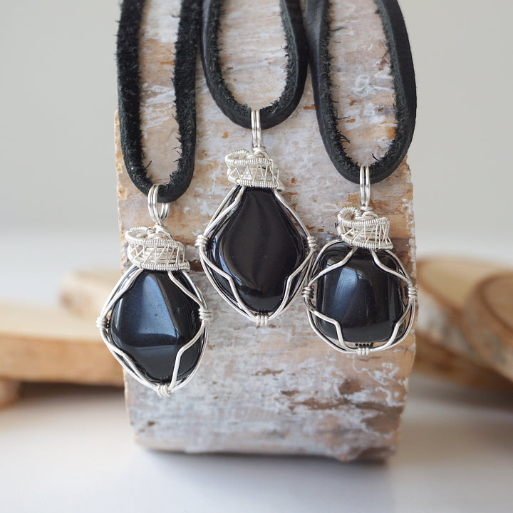 Silver Black Onyx Necklace DesignsbyNatureGems