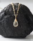 Small citrine necklace 14k gold filled delicate crystal pendant for women handmade by Designs by Nature Gems
