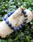 Sodalite Crystal Mala Bracelet for Stress Relief and Meditation DesignsbyNatureGems