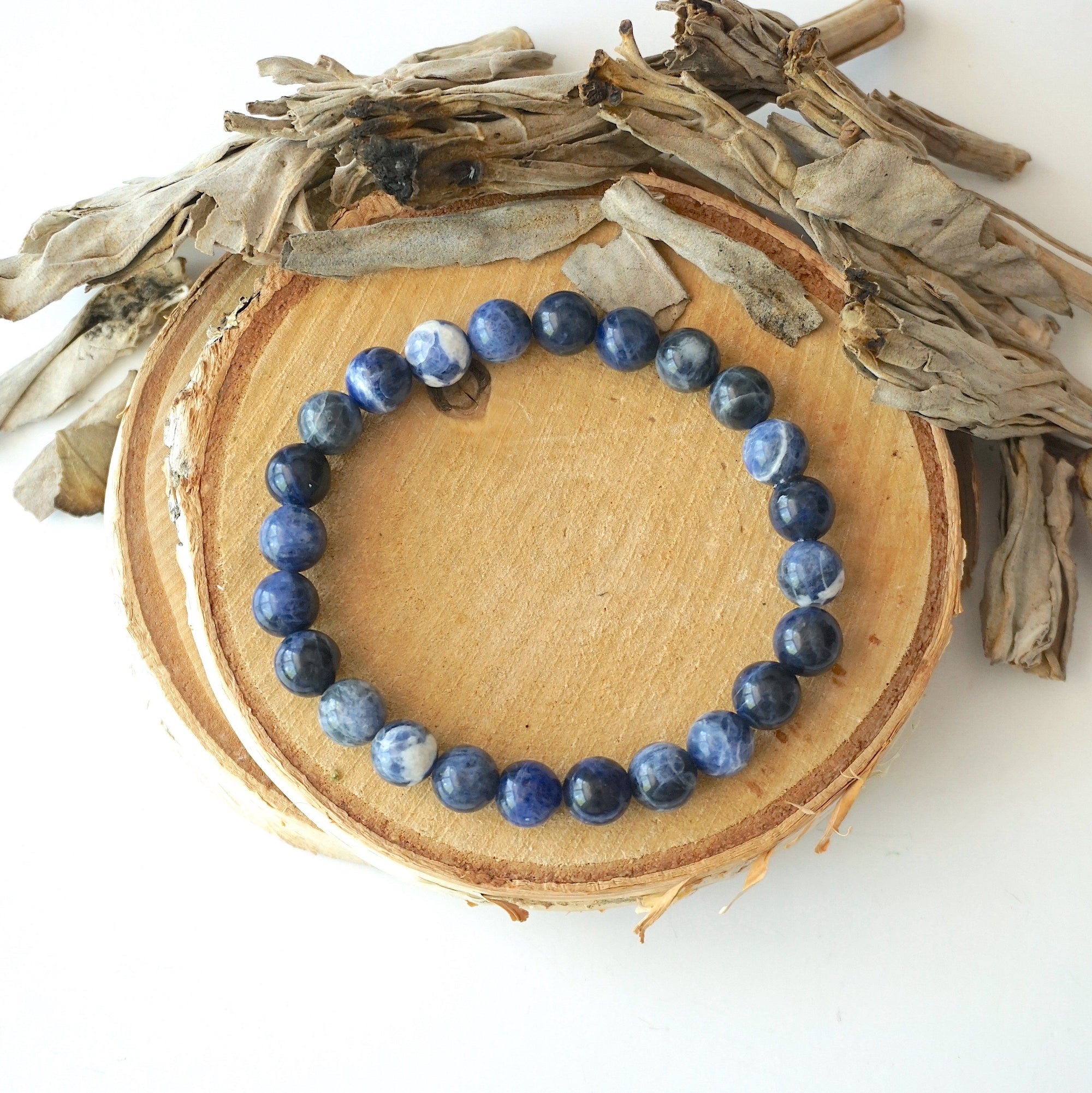 Sodalite Healing Crystal - Mala Bracelet DesignsbyNatureGems