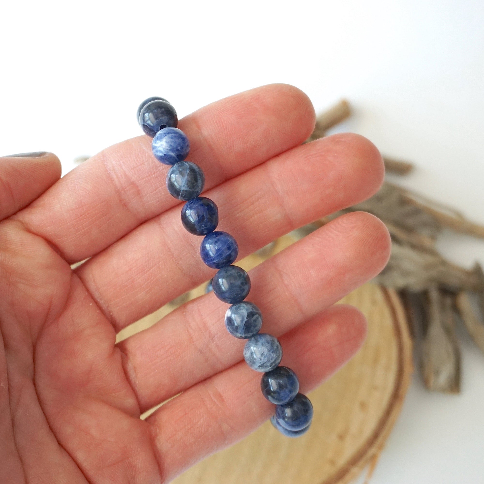 Sodalite Healing Crystal - Mala Bracelet DesignsbyNatureGems