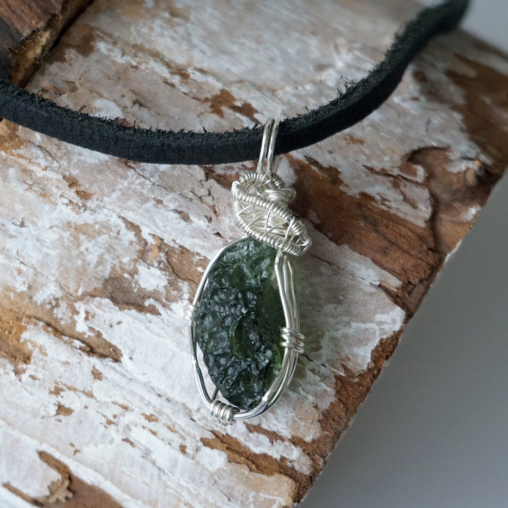 Special Edition: Raw Moldavite Necklace - Sterling Silver Designs by Nature Gems