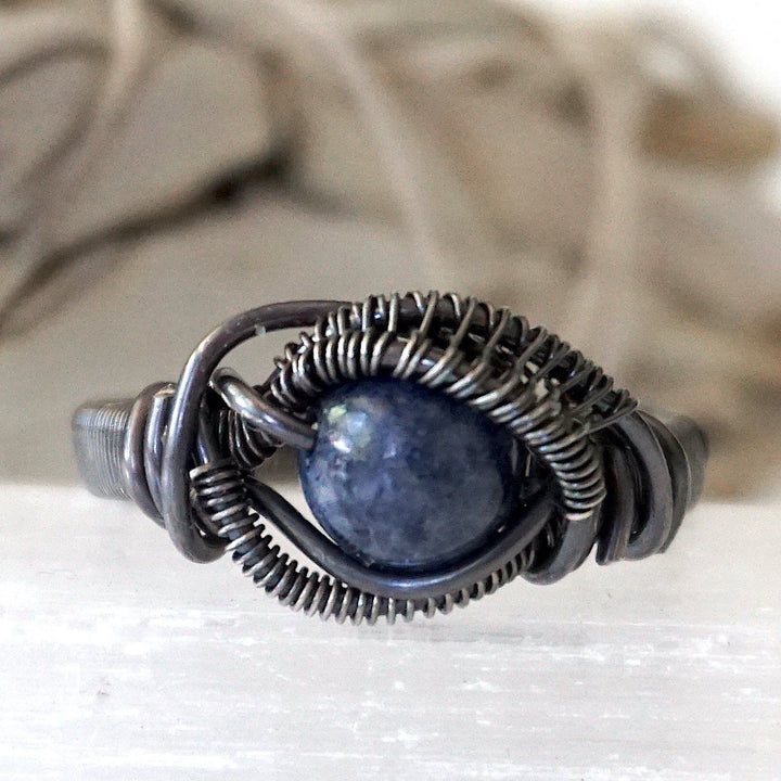 Sterling Silver Wire Wrapped Raw Sapphire Ring DesignsbyNatureGems