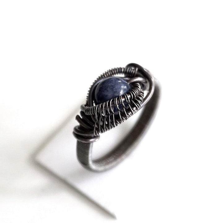 Sterling Silver Wire Wrapped Raw Sapphire Ring DesignsbyNatureGems