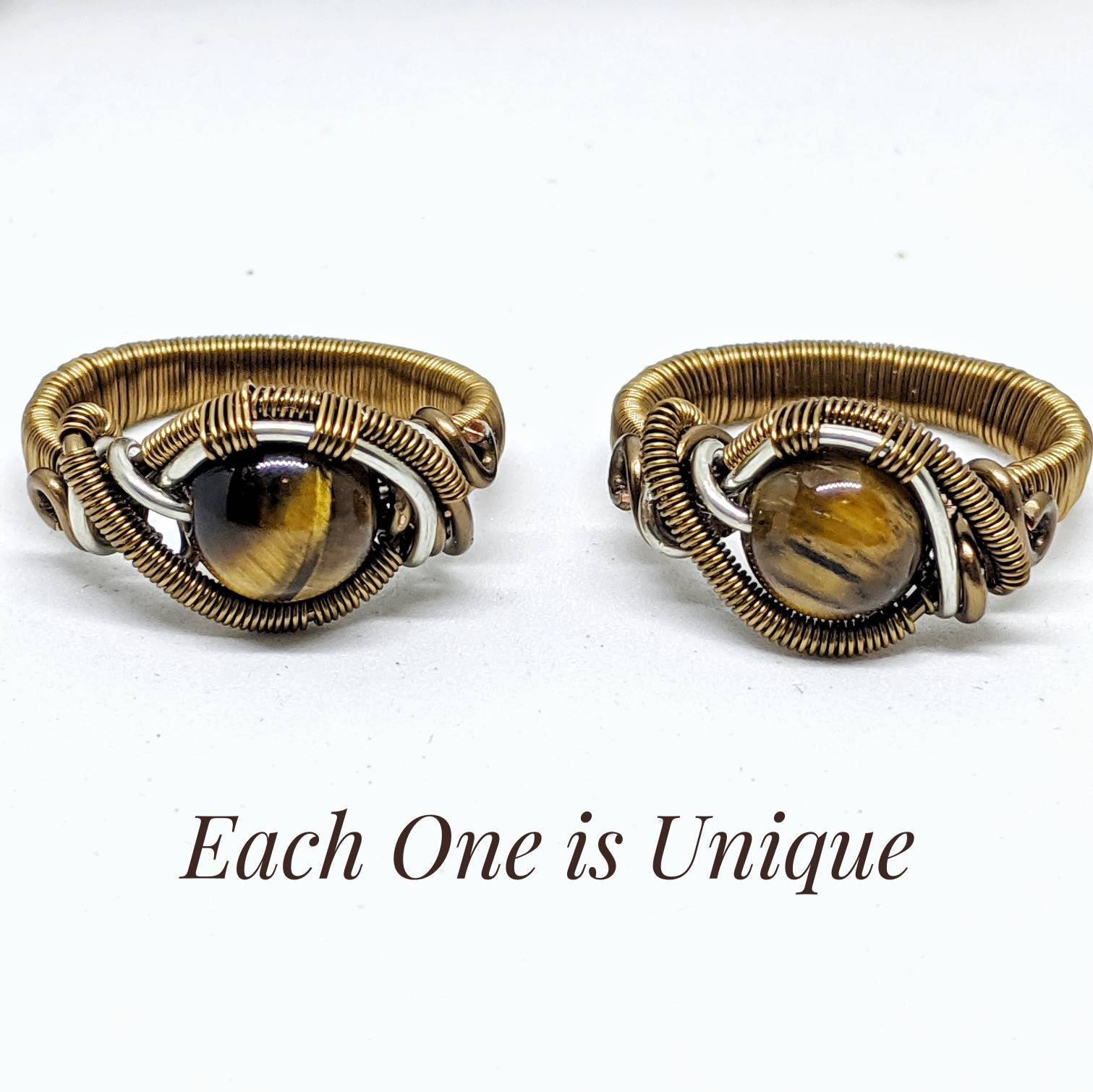 Tigers Eye Crystal Ring DesignsbyNatureGems