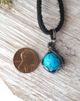 Turquoise Charm Necklace - Antiqued Sterling Silver Designs by Nature Gems