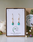 Turquoise Drop Earrings - 14k Gold Filled Metal Designs by Nature Gems