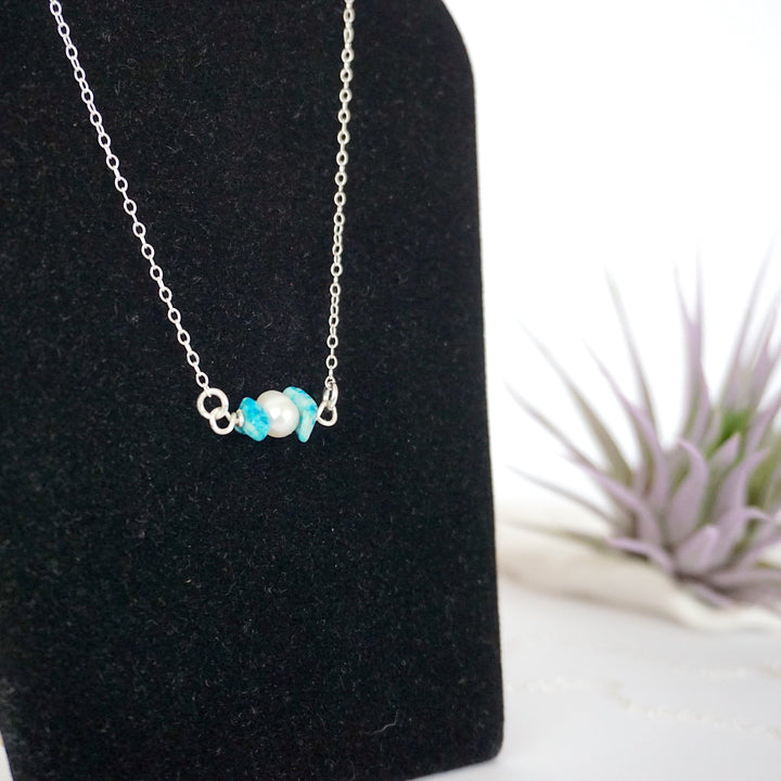 Turquoise & Pearl - Charm Necklace Designs by Nature Gems