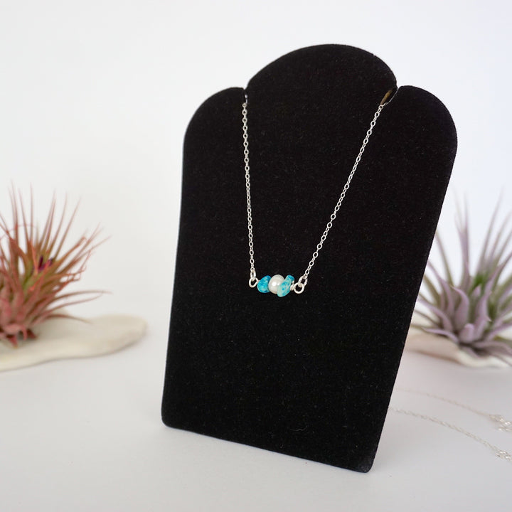 Turquoise & Pearl - Charm Necklace Designs by Nature Gems