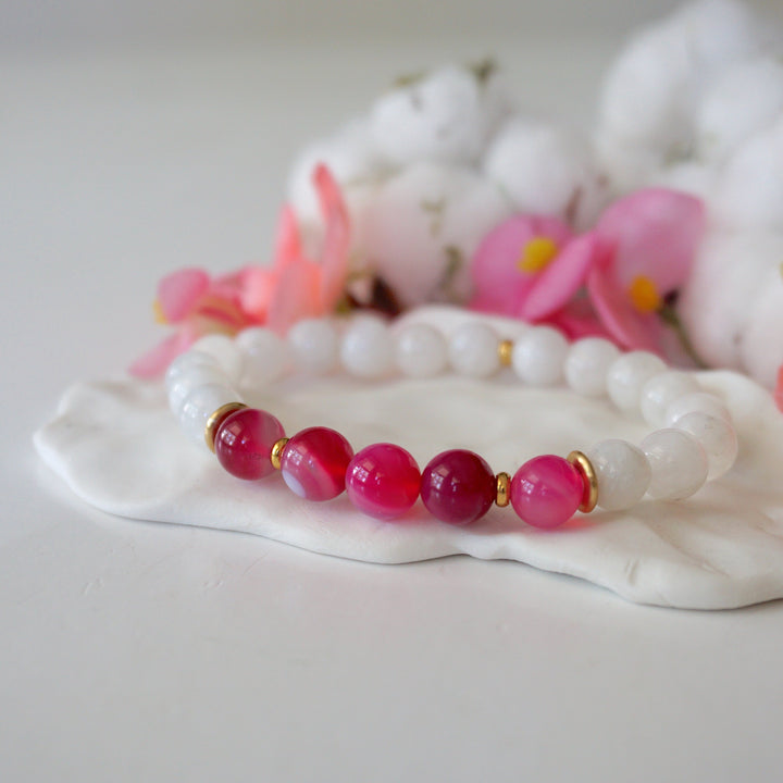 Versace Pink Mala Bracelet - Model 2 Designs by Nature Gems