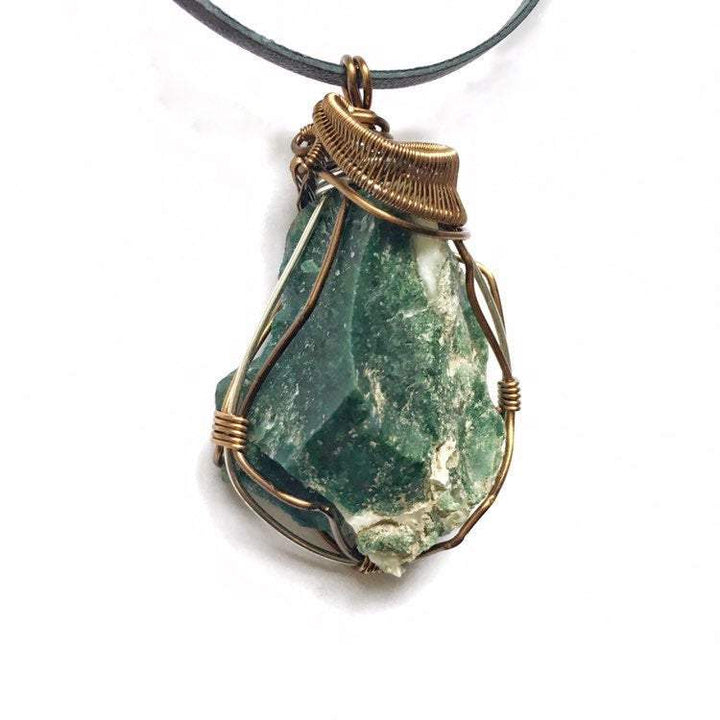 Wire Wrapped Raw Bloodstone Crystal Necklace - March Birthstone Necklace DesignsbyNatureGems