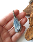 Wire Wrapped Raw Blue Kyanite Crystal Necklace DesignsbyNatureGems