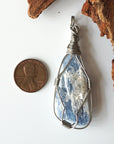 Wire Wrapped Raw Blue Kyanite Crystal Necklace DesignsbyNatureGems