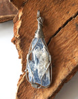 Wire Wrapped Raw Blue Kyanite Crystal Necklace DesignsbyNatureGems