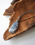 Wire Wrapped Raw Blue Kyanite Crystal Necklace DesignsbyNatureGems