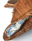 Wire Wrapped Raw Blue Kyanite Crystal Necklace DesignsbyNatureGems