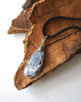 Wire Wrapped Raw Blue Kyanite Crystal Necklace DesignsbyNatureGems