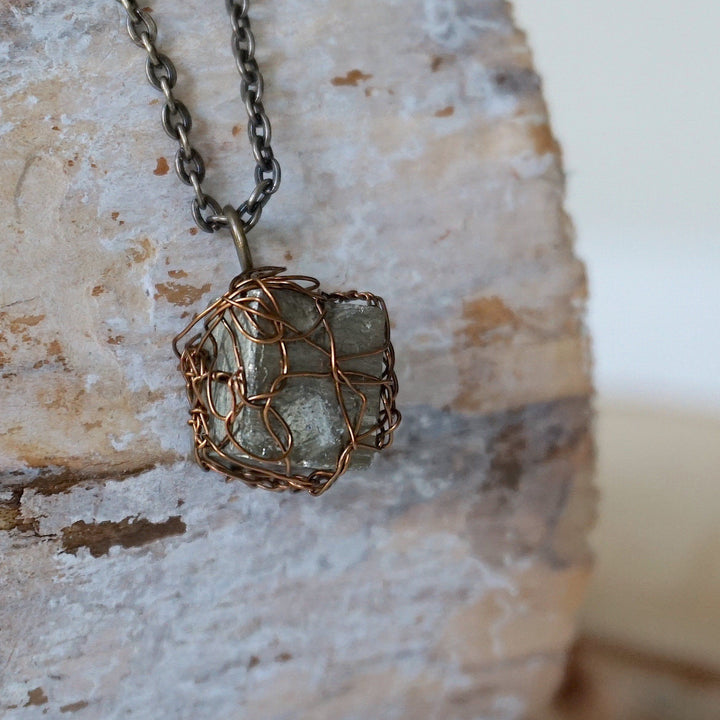 Wire Wrapped Raw Pyrite Crystal Necklace DesignsbyNatureGems
