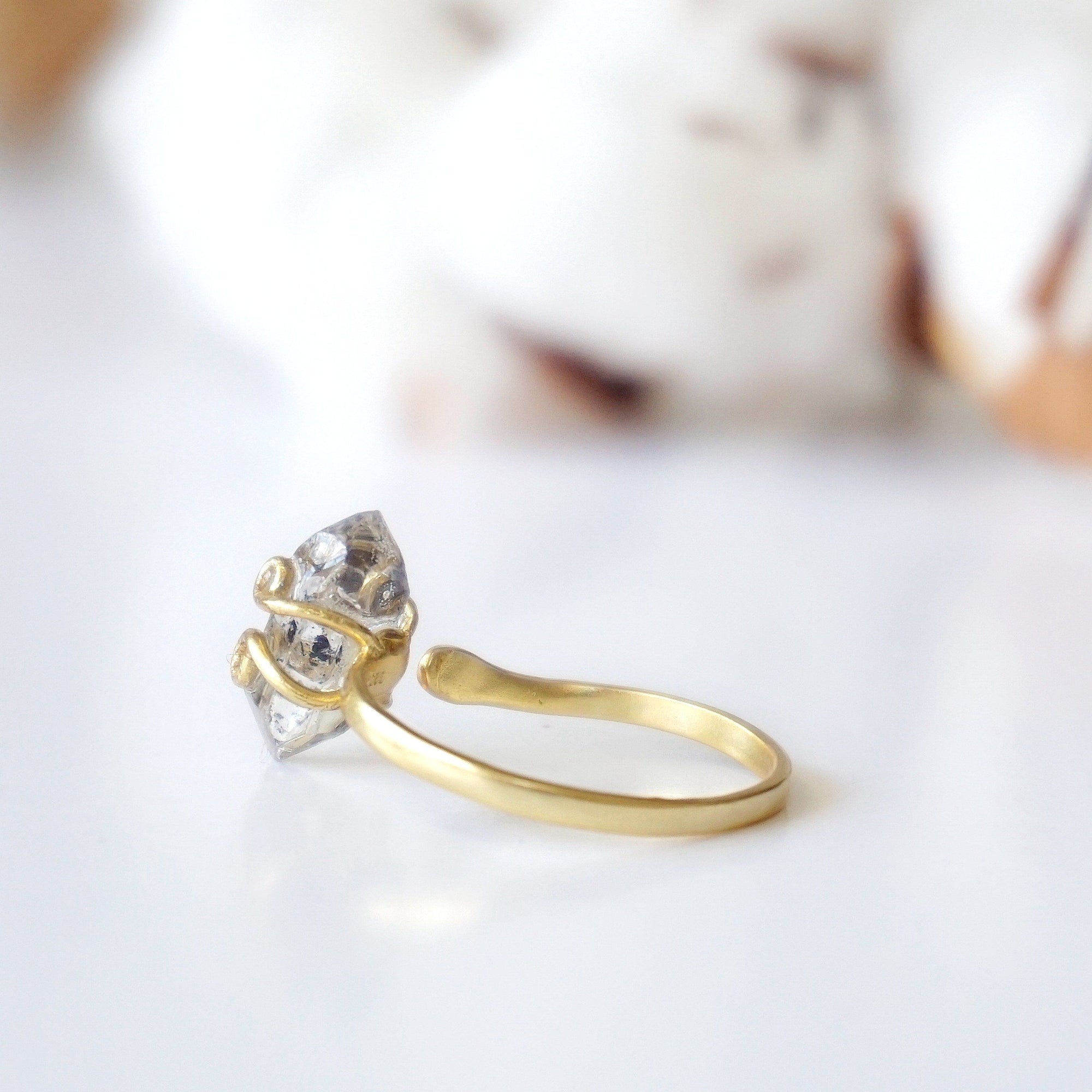 Women&#39;s Herkimer Diamond 14k Gold-Filled Adjustable Ring DesignsbyNatureGems